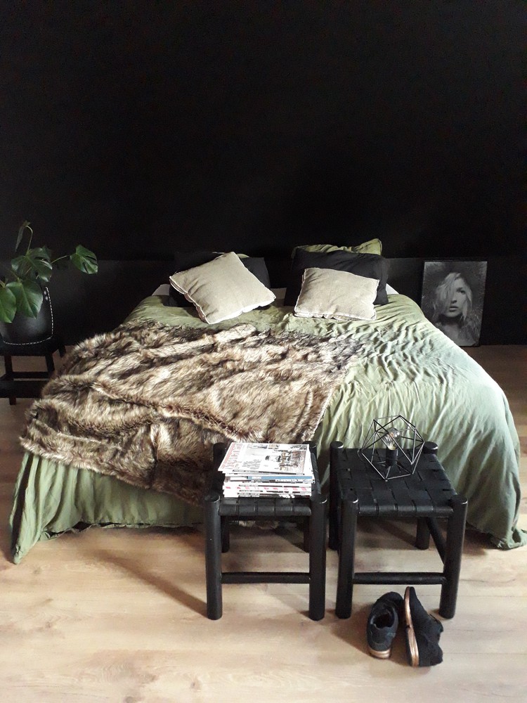 slaapkamer groen beddengoed