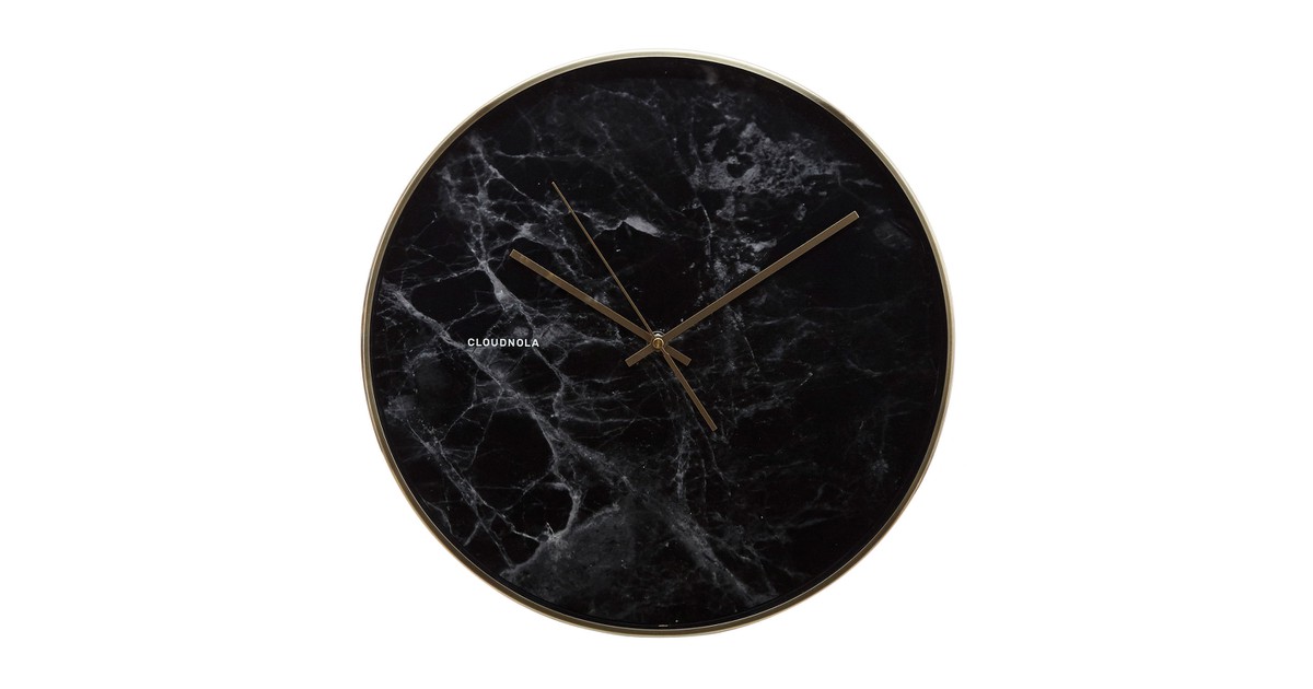 Cloudnola Structure Black Marble Wandklok cloudnola kopen in de aanbieding