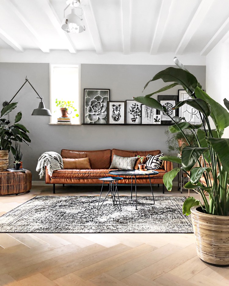 woonkamer met planten