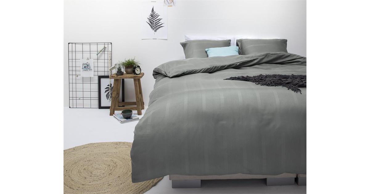 Zensation Dekbedovertrek Lines 140X200Cm Antraciet zensation kopen in de aanbieding