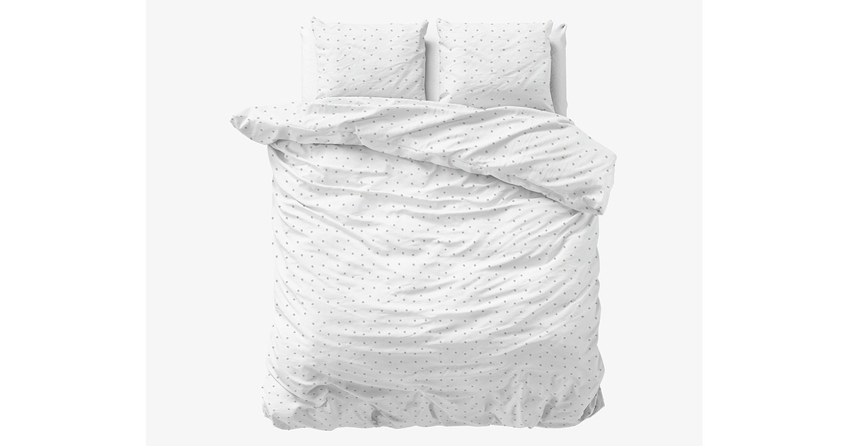 Sleeptime Dekbedovertrek Stippen Wit 200X200Cm sleeptime kopen in de aanbieding