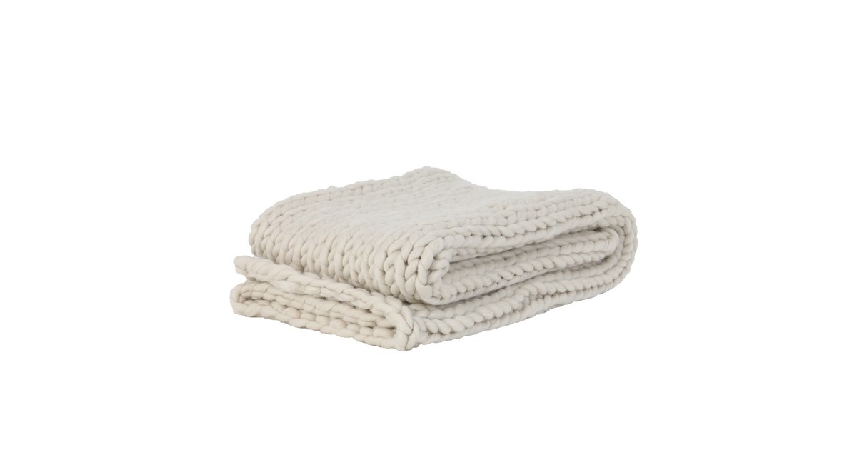 Light Living Plaid Knitted Creme 127X152Cm light living kopen in de aanbieding