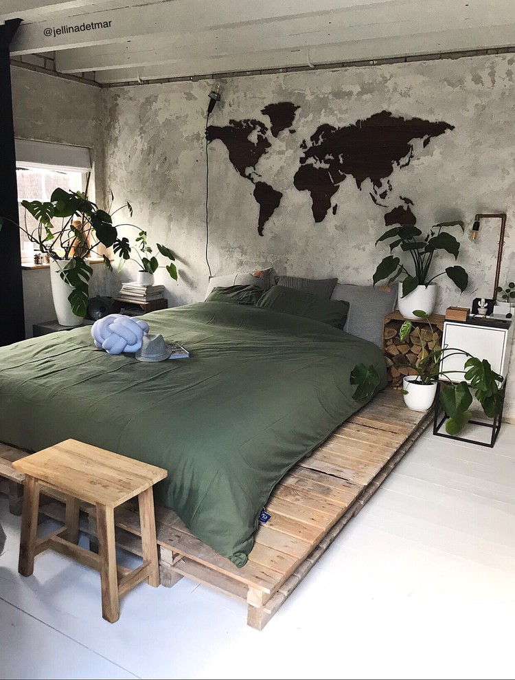 slaapkamer groen industrieel