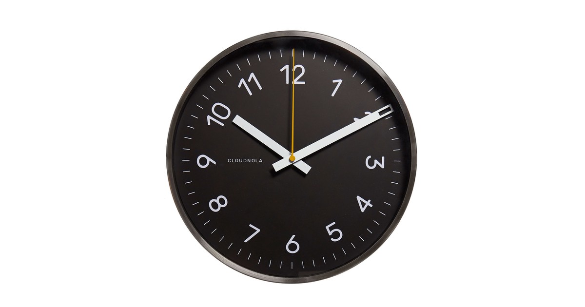 Cloudnola Now Black Steel Wandklok cloudnola kopen in de aanbieding