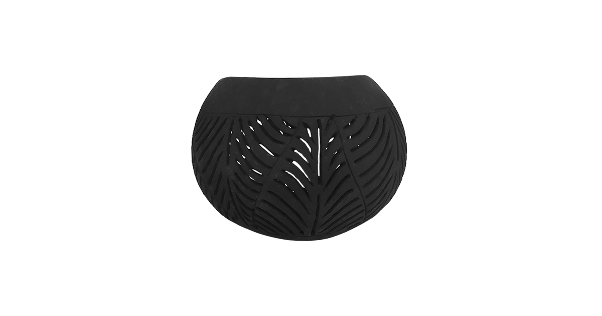 Little Lofts Kokosnoot Windlicht Zwart Palm little lofts kopen in de aanbieding