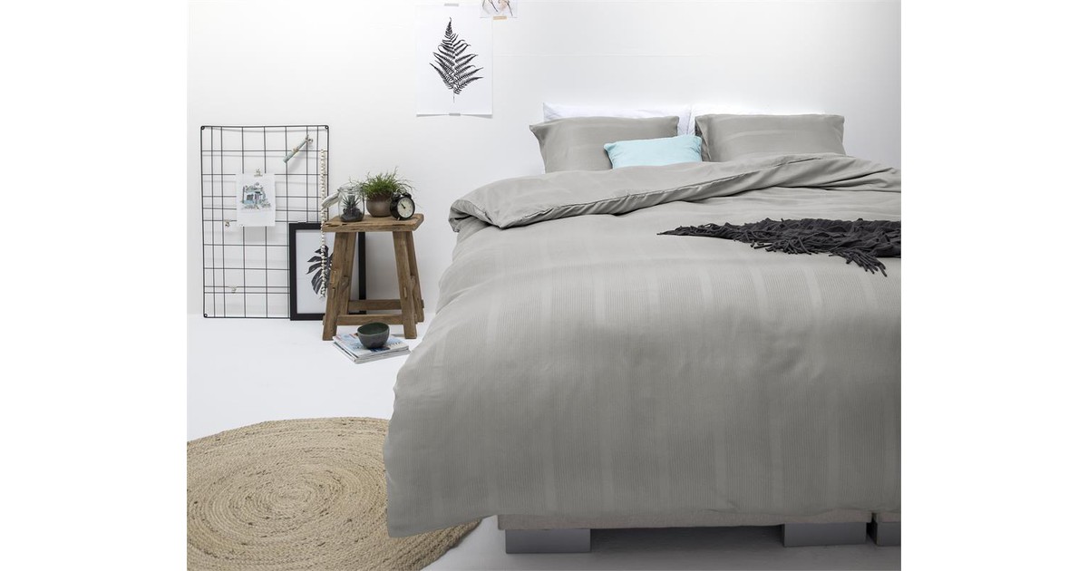 Zensation Dekbedovertrek Lines 200X200Cm Grijs zensation kopen in de aanbieding