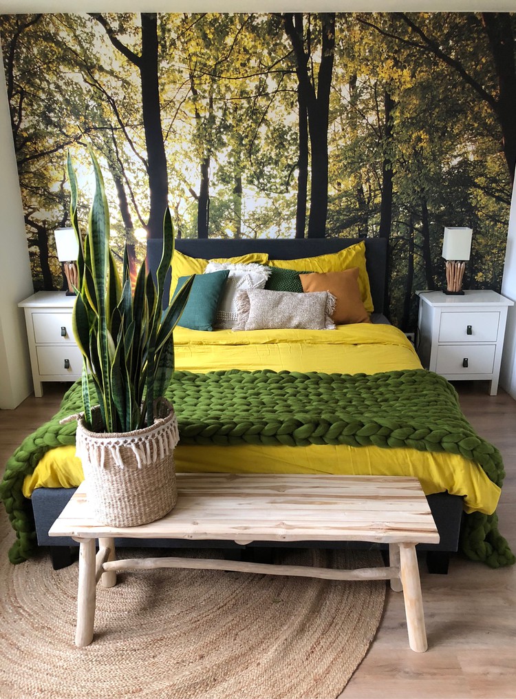 slaapkamer met planten